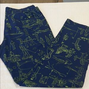 The Chive (el chivo) Travis Mathew Navy and Lime Graphic golf pants 👖